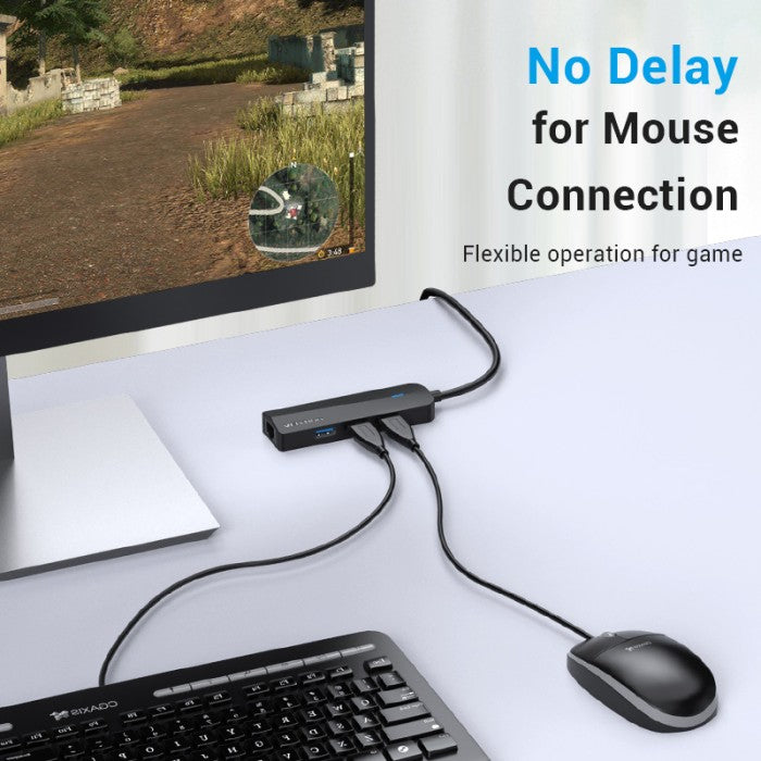 Vention Hub Adapter USB 2.0 3.0 Lan Power Port RJ45 5Gbps 1000Mbps - CHN