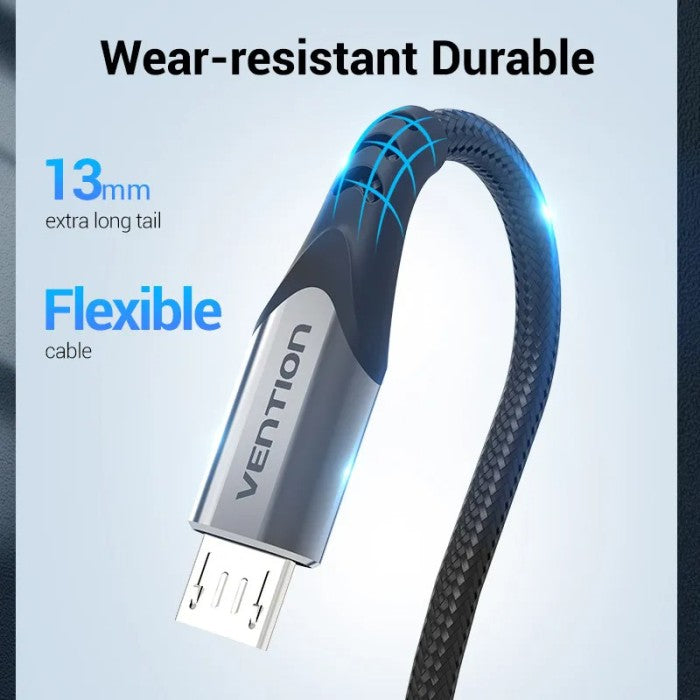 Vention Kabel Data USB A to Micro 3A Fast Charging Aluminium Alloy 1M 2M - COA