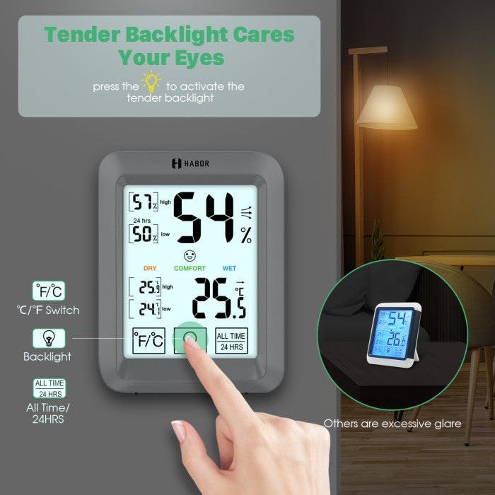 MPOW Habor Hygrometer Indoor Thermometer with Touchscreen - HBHM220