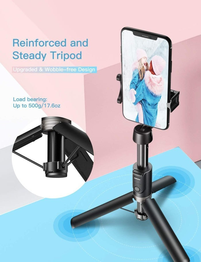 Mpow Selfie Stick Tripod with 360° Rotation Bluetooth Remote Control