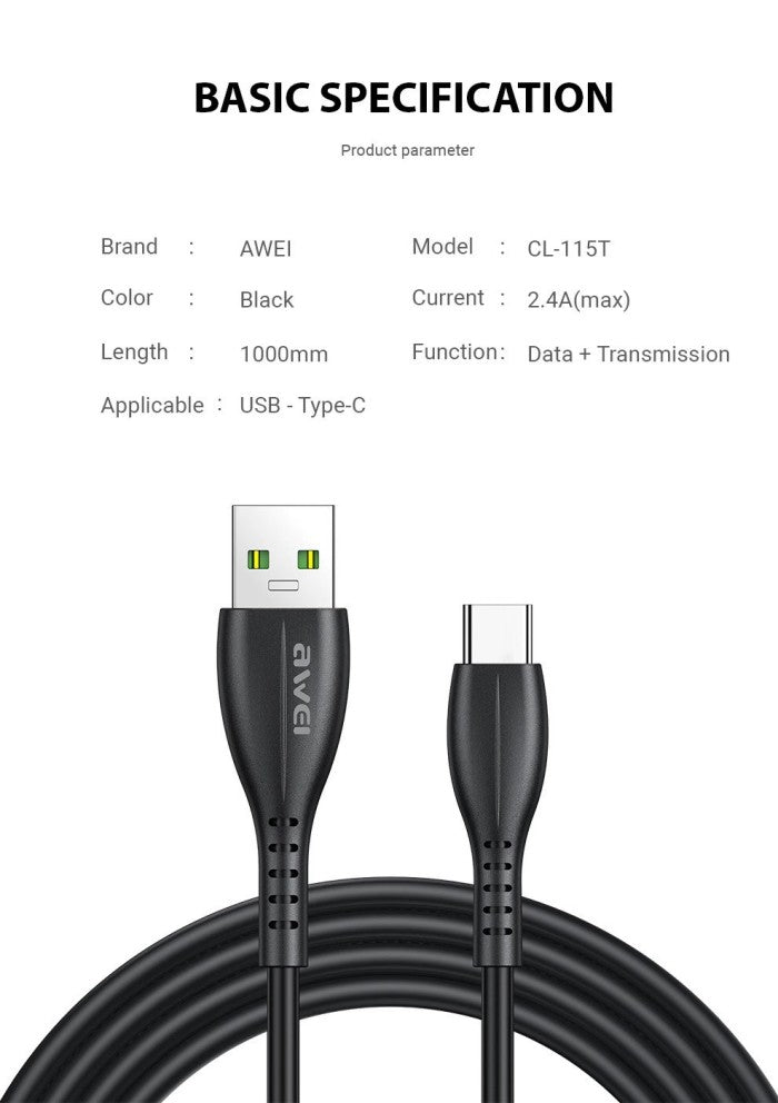 AWEI Type-C Data Cable CL-115T