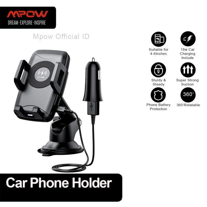 MPOW Qi Car Wireless Charger Car Holder Seneo Fast Charging GECA096