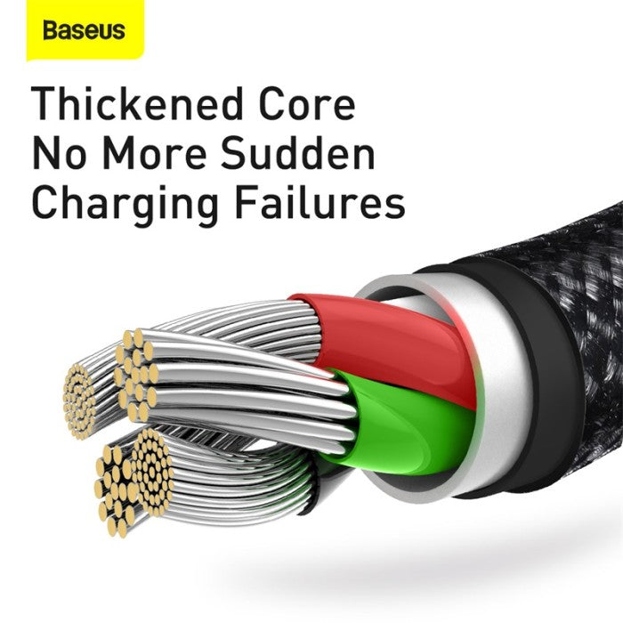 BASEUS Tungsten Gold 1for3 FastCharge USB to M L C 3.5A 1.5m CAMLTWJ