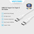 Vention Kabel Charger USB Type C to C 3A 60W PD Fast Charging - TAX