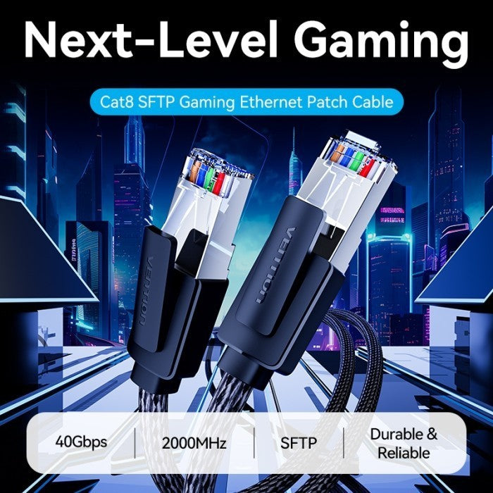 Vention Kabel Lan Cat8 Sftp Gaming Ethernet Cotton Braided  - IKO