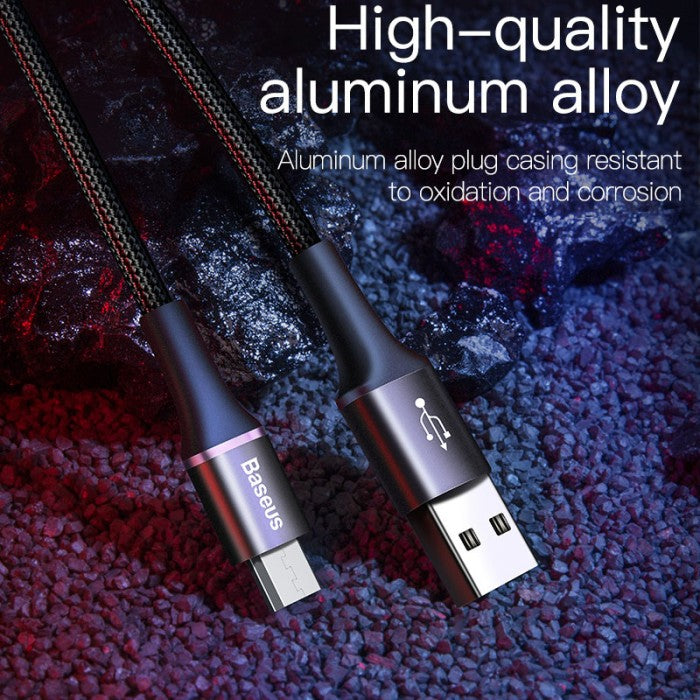 BASEUS halo data cable USB For Micro 3A 1m Black CAMGH-B