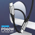 Vention Kabel Charger USB Type C to C 3A 60W Fast Charging - TAD