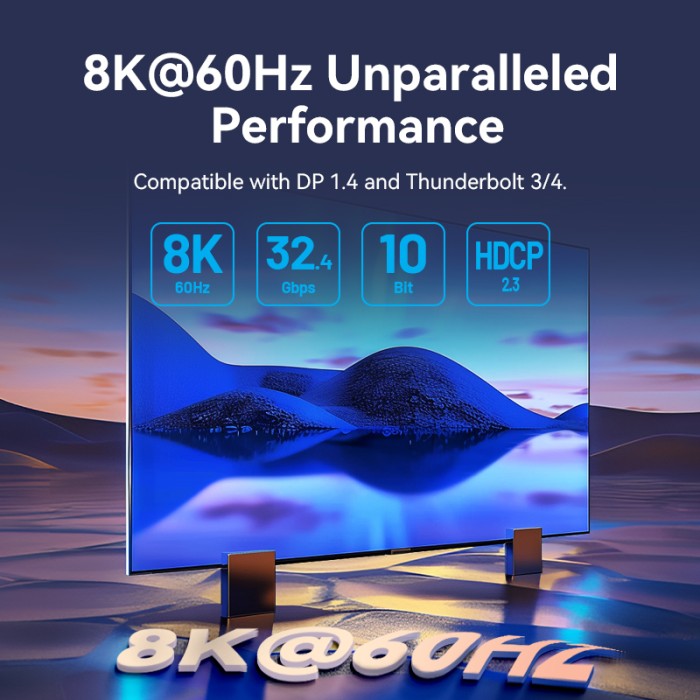 Vention Kabel Converter USB C To DP Display Port 8K Ultar HD - CRG