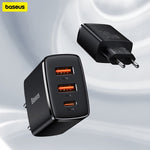 Baseus Compact Adaptor Quick Charger 2U+C 30W EU -CCXJ-E