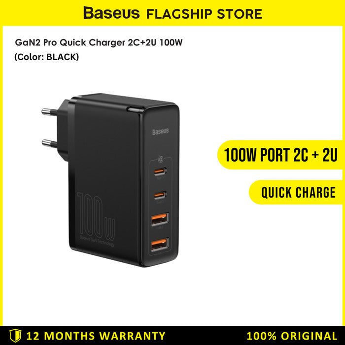 Baseus GaN2 Pro Charger Quick Charging 2C 2U 100W EU - CCGAN2P-L