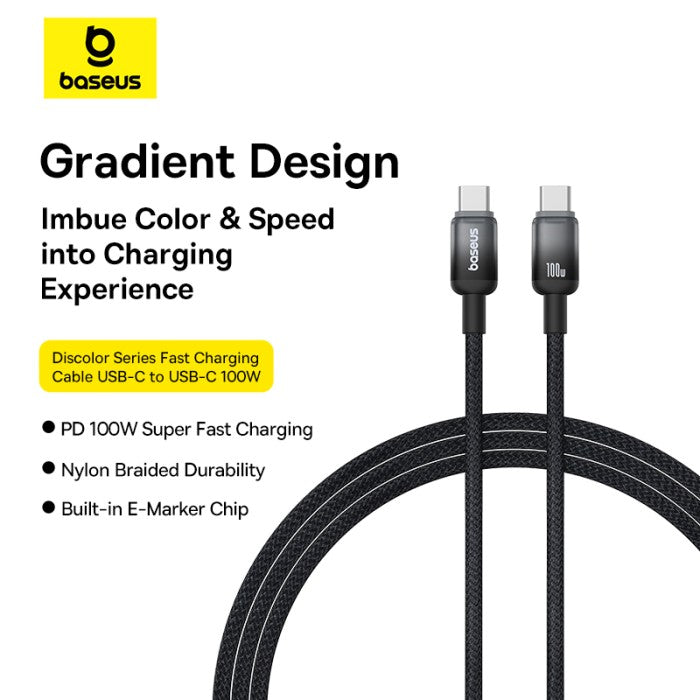 Baseus Discolor Series Fast Charging Cable Type C to C 100W