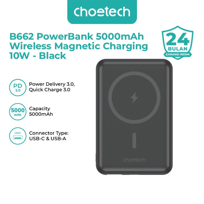 Choetech B662 PowerBank 5000mAh Wireless Magnetic Charging 10W