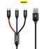 BASEUS Three Primary Colors 3-in-1 Cable USB For M+L+T 3.5A 30CM CAMLT