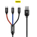 BASEUS Three Primary Colors 3-in-1 Cable USB For M+L+T 3.5A 30CM CAMLT