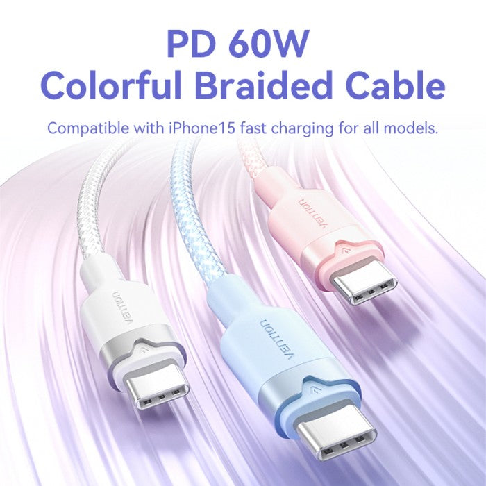 Vention Cable Charger 2.0 USB C to Type C 3A Fast Charging - TRD