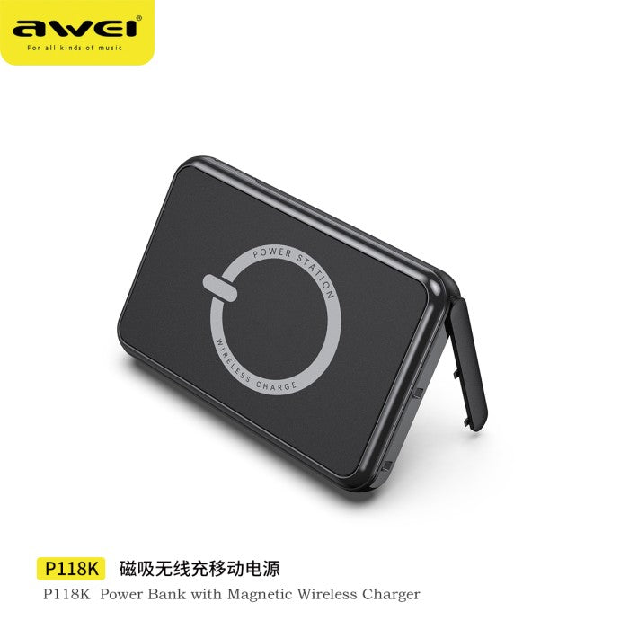 AWEI Powerbank with Magnetic Wireless Charger P118K
