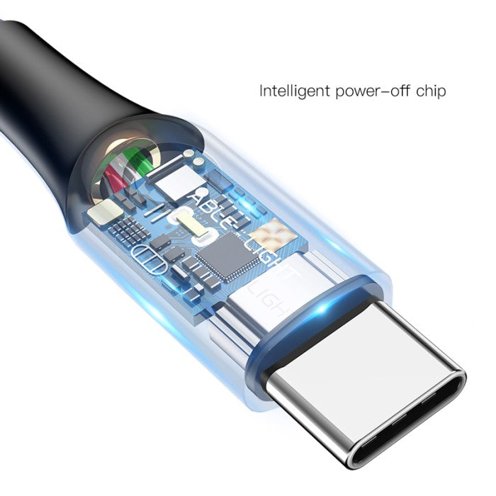 BASEUS C-shaped Light Intelligent Cable USB For Type-C 3A 1M CATCD