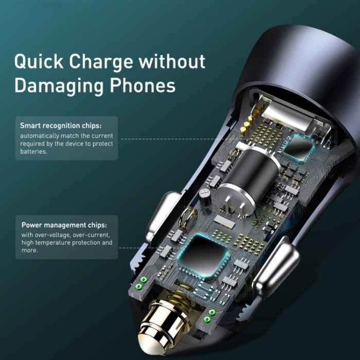 BASEUS Golden Contactor Pro Dual Quick Car Charger U+C 40W TZCCJD-B