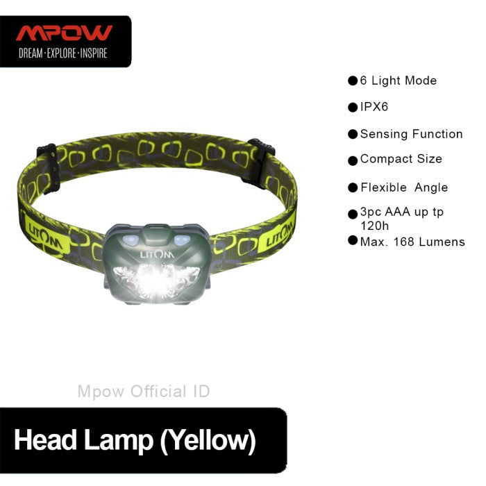 MPOW - Lampu depan LED Litom dengan fungsi sensor LTHM185