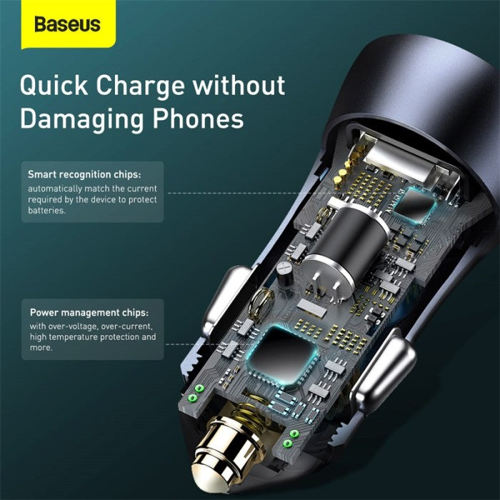BASEUS Golden Contactor Pro Car Charger 40W + C-Cable 1.0m - TZCCJD-A