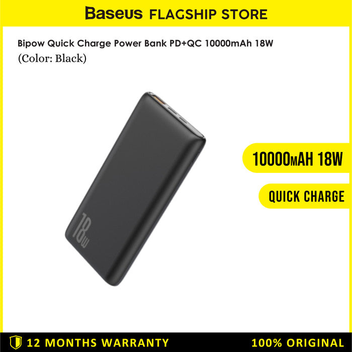 Baseus Bipow Powerbank Quick Charge PD+QC 10000mAh 18W - PPDML-0