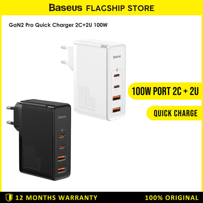 Baseus GaN2 Pro Charger Quick Charging 2C 2U 100W EU - CCGAN2P-L