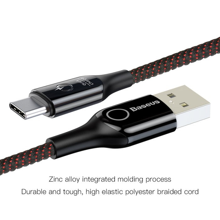 BASEUS C-shaped Light Intelligent Cable USB For Type-C 3A 1M CATCD