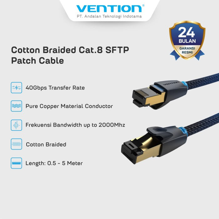 Vention Kabel Ethernet CAT 8 LAN SFTP Cotton Braided - IKG