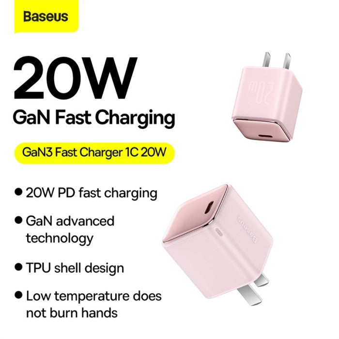 BUNDLING - Baseus GaN3 Fast Charger 1C 20W CN