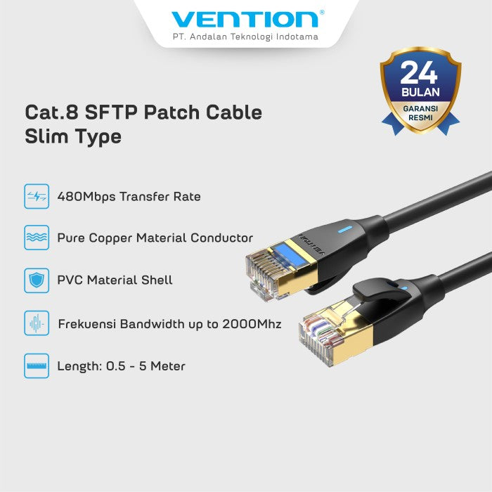 Vention Kabel LAN With RJ45 Gigabit Ethernet Cat.8 SFTP Slim Type - IKI