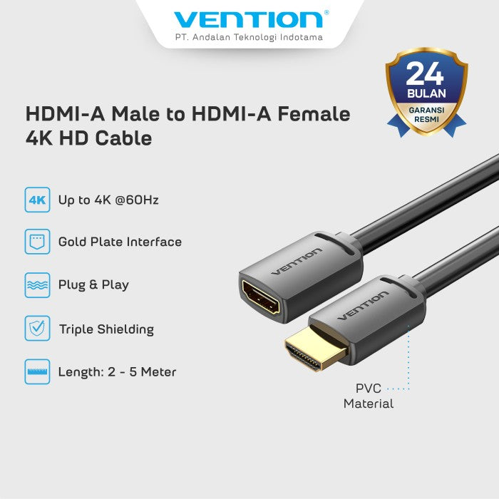Vention Kabel Extension HDMI-A to HDMI- A 4K 1080P UHD Cable  – AHC