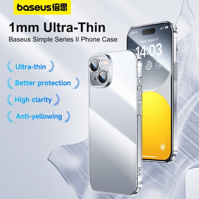 Baseus Simple Series II Phone Case for iP 15 Pro Max, Clear