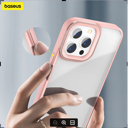 Baseus Crystal Phone Case For iP 13 Pro Pink