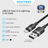 Vention Data Cable USB A to Ip 2.4A Fast Charging - LAN