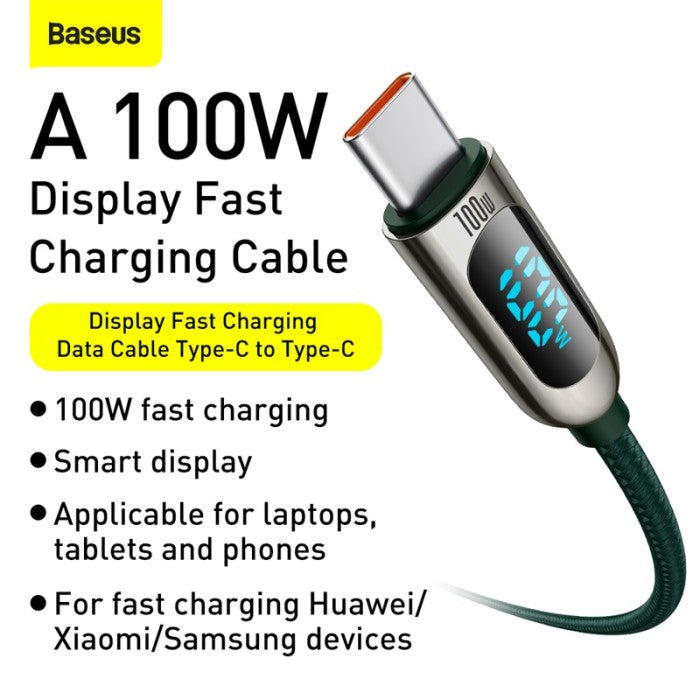 BASEUS Display Fast Charging Data Cable C to C 100W 1m - CATSK-B