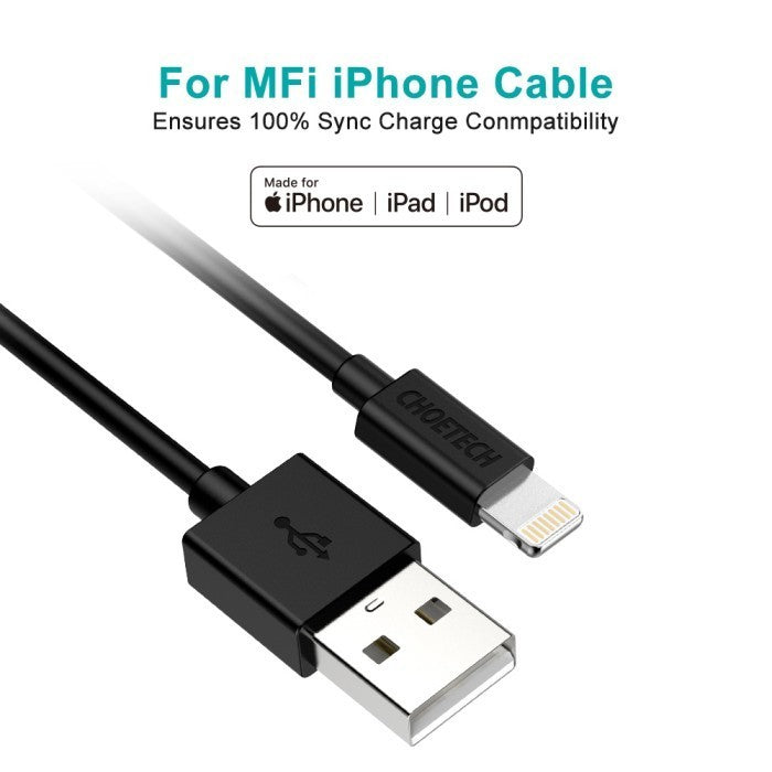 Choetech IP0026 Kabel Charger MFI USB Type A to Lightning 1.2M Iphone