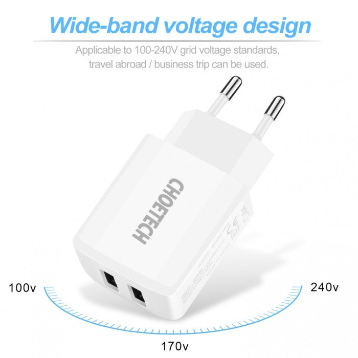 Choetech 2*5V/2A USB Wall Charger C0030