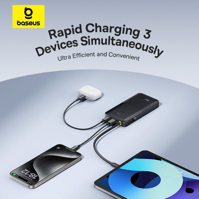 Baseus Bipow2 Powerbank 10000mAh Digital Display With Kabel Built-In 20W