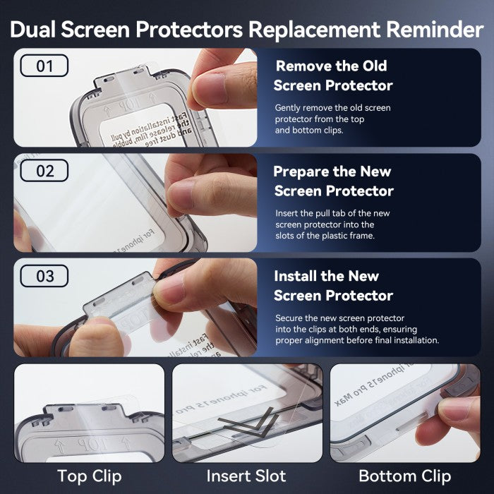 Vention HD Tempered Glass Screen Protector iPhone 16 Plus Pro Max 6.1 6.3 6.7 6.9 Inch Dust Free Installation Tool - KUQ