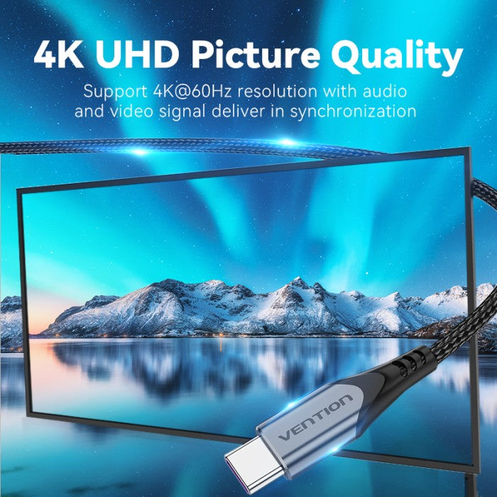 Vention Kabel Data USB Gen2 Thunderbolt 3 Type C to C 5A 100W PD - TAH