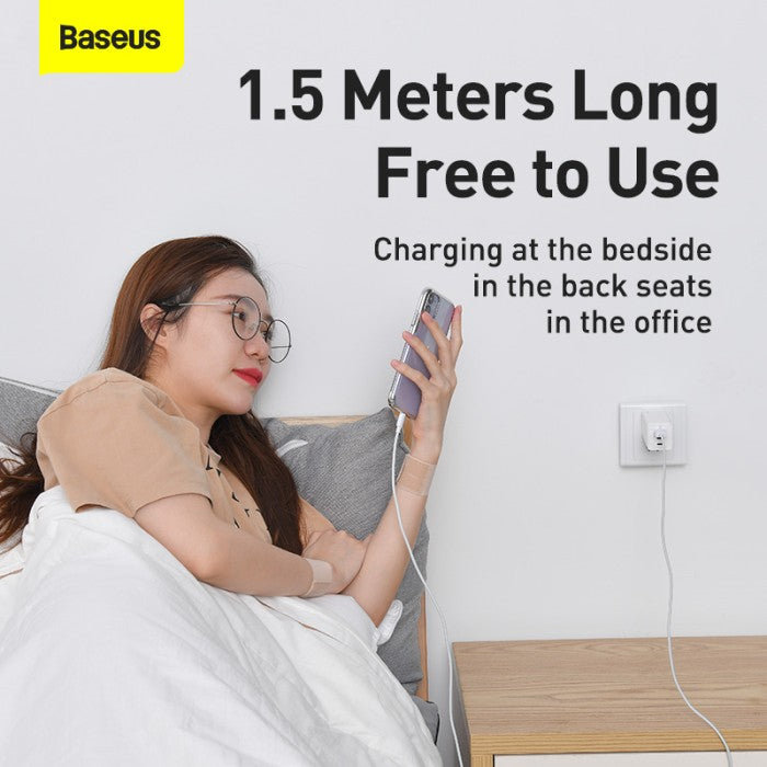 Baseus Simple Wisdom Series Data Cable Kit USB to iP 2.4A 1.5m 2PCS