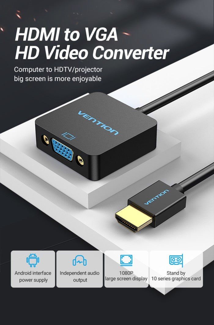 Vention Converter HDMI to VGA Female MicRO USB Audio Port 1080P 60Hz - ACR
