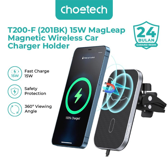 Choetech T200-F Magnetic Holder Wireless Car Charger 15W