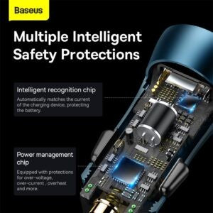 BASEUS Golden Contactor Max Dual Fast Charger Car Charger U+C 60W CGJM