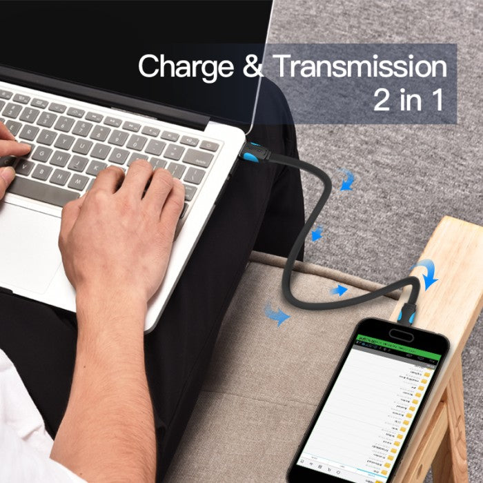 Vention Kabel Charger USB A to Micro Flat 2A Fast Charging - VAS-A08