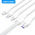 Vention Kabel Data Charger 3 in 1 USB A 2.0 to USB Type C/Micro/Lightning 2A 3A 6A 120W - CTR