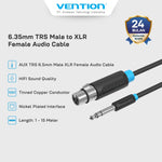 Vention Kabel Audio AUX 6.5mm TRS Male To XLR Female Jack Audio Cable 10M 15M - BBE
