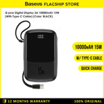 Baseus Qpow Digital Display 3A Powerbank 10000mAh Type C Cable - PPQD