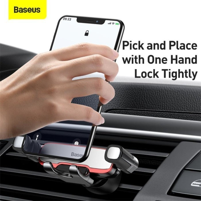 Baseus Car Holder Mr Hui Gravity Car Mount Silver  (Air Outlet)