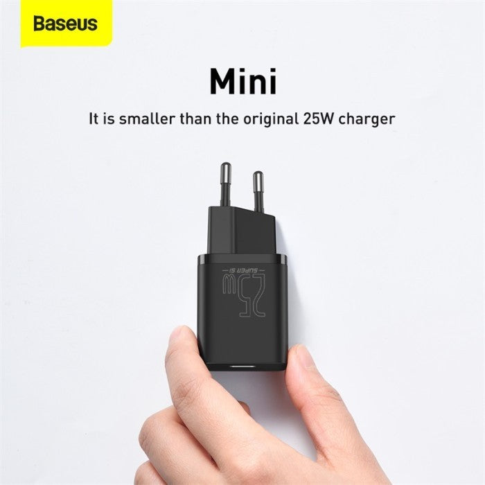 Baseus Super Si Charger 1C 25W dengan Kabel Type C to C 1M - TZCCSUP-L